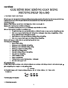 Chuyên đề Giải hình học không gian bằng phương pháp tọa độ